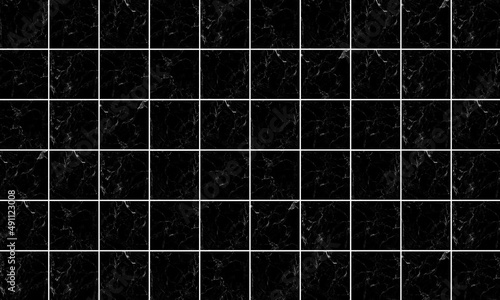 Black marble tiles floor texture patterned background