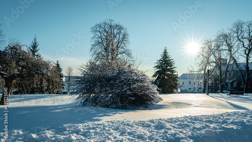 Schilderij op canvas Paisajes en nieve, nieve, estados unidos nevando, new bwdford,