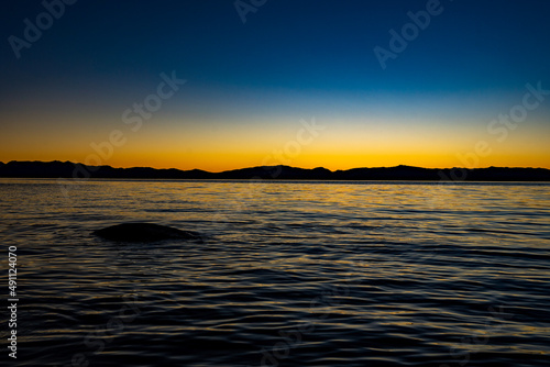 Sunset over Lake Tahoe in California
