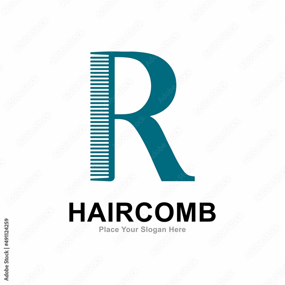 Comb letter R logo vector design. Suitable for business, fashion style ...