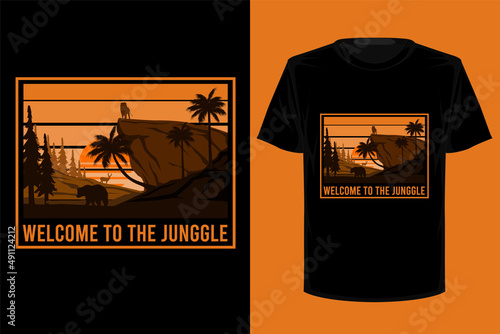 Welcome to the jungle retro vintage t shirt design