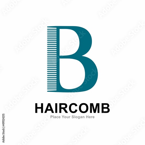 Comb letter B logo vector design. Suitable for business, fashion style, barbershop and salon