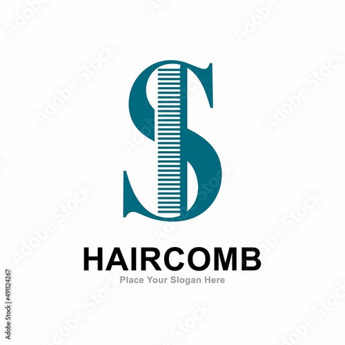Comb letter S logo vector design. Suitable for business, fashion style, barbershop and salon