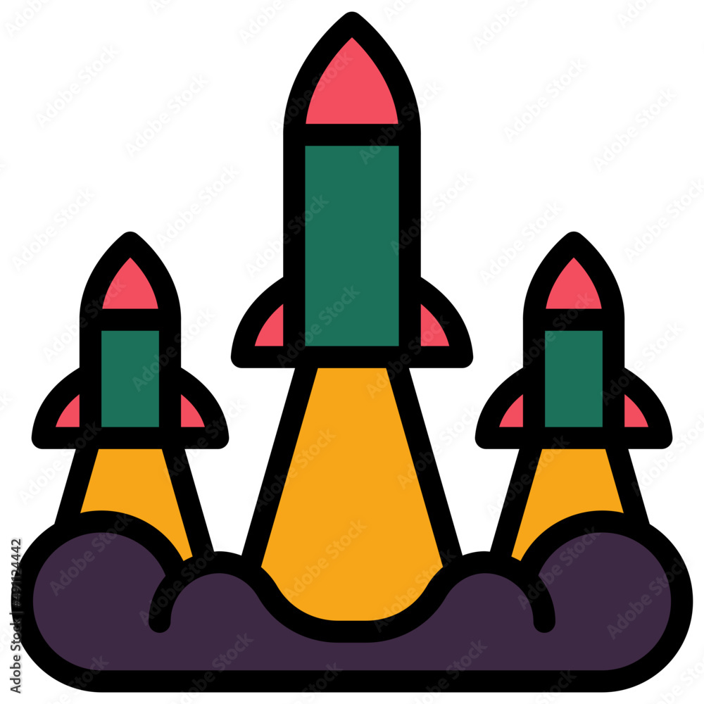 Fototapeta premium missile filled outline icon