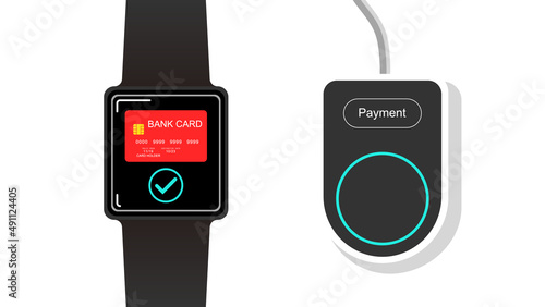 Cashless and contactless payment with smartwatch.