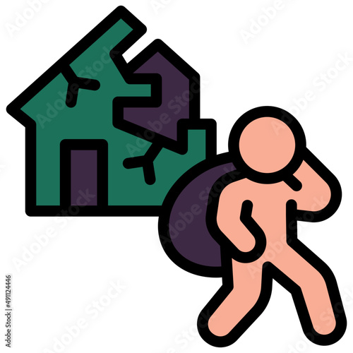 migrant filled outline icon