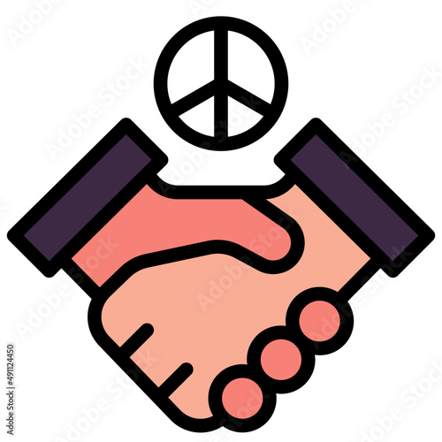peace filled outline icon