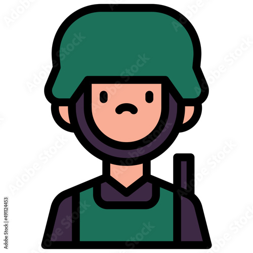 soldier filled outline icon