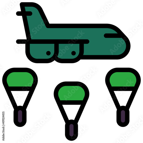 paratrooper filled outline icon