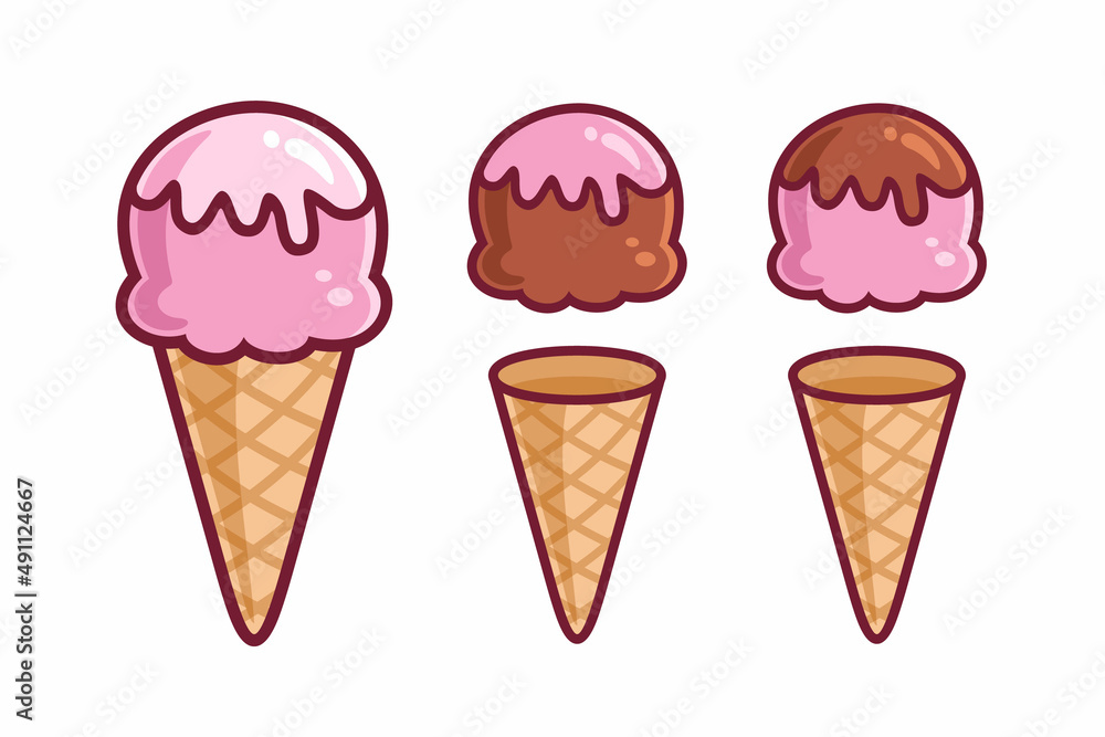 Chocolate Strawberry Ice Cream Cone Chocolate Strawberry Ice Cream Cone