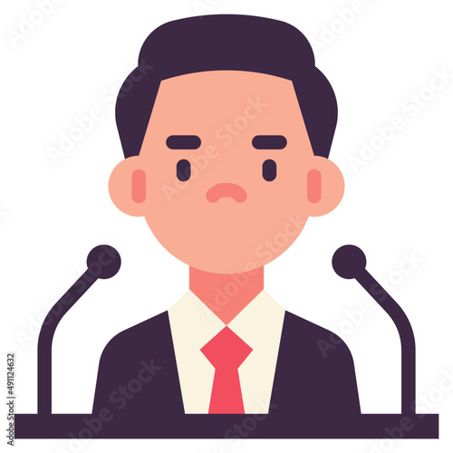 president flat icon