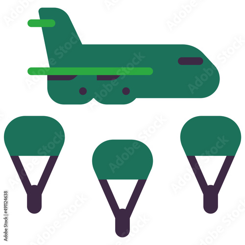 paratrooper flat icon