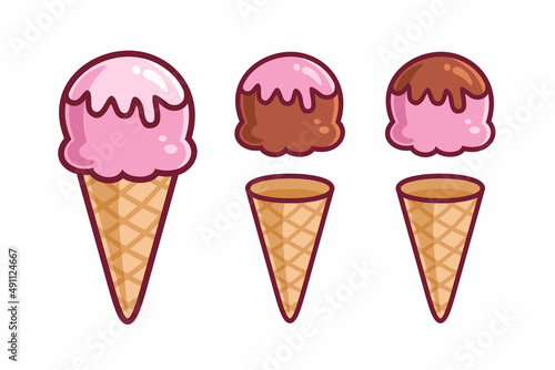 Chocolate Strawberry Ice Cream Cone