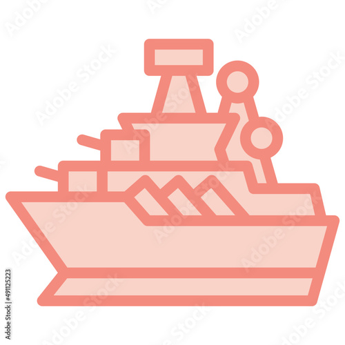 battleship two tone icon