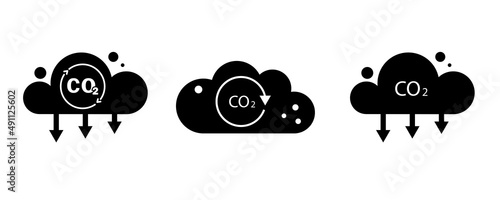 Co2 clouds, great design for any purposes. Reduce co2 emission. Carbon neutral. Vector illustration. stock image.