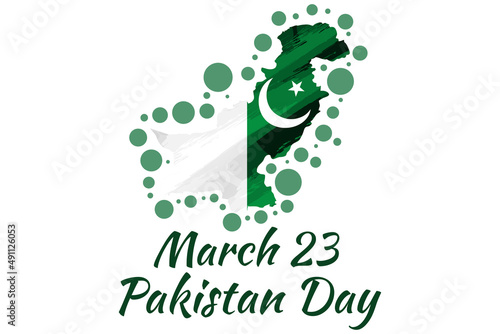 March 23, Happy Pakistan Day vector illustration. Suitable for greeting card, poster and banner