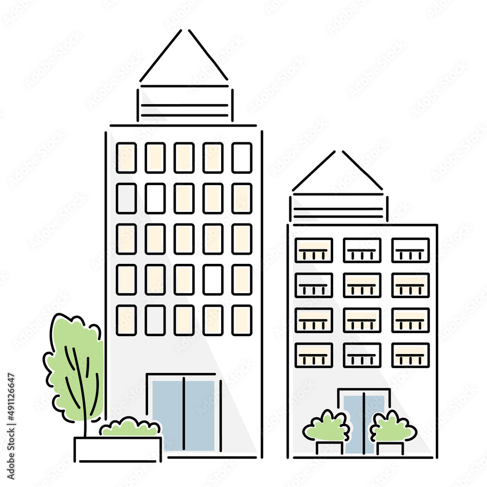 Fototapeta premium マンションのイラスト