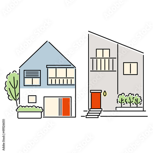 一戸建ての家のイラスト