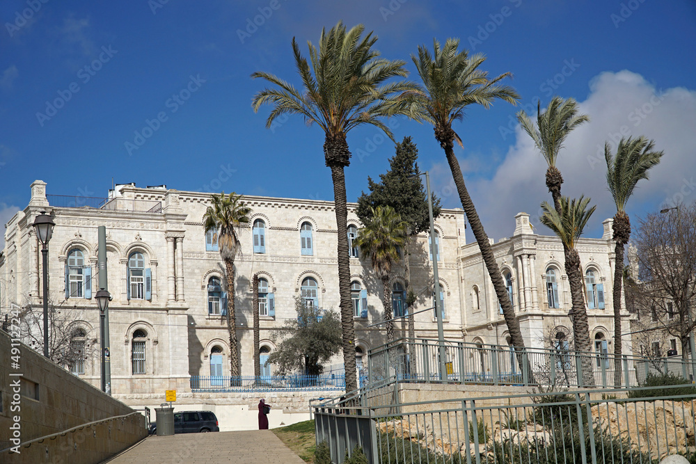 Historic hospital in Jerusalem, crusader style architecture