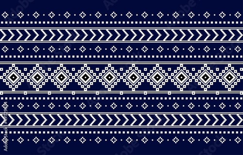 Geometric ethnic oriental seamless pattern traditional Design for background,carpet,wallpaper.clothing,wrapping,Batik fabric,Vector illustration.embroidery style - Sadu, sadou, sadow or sado