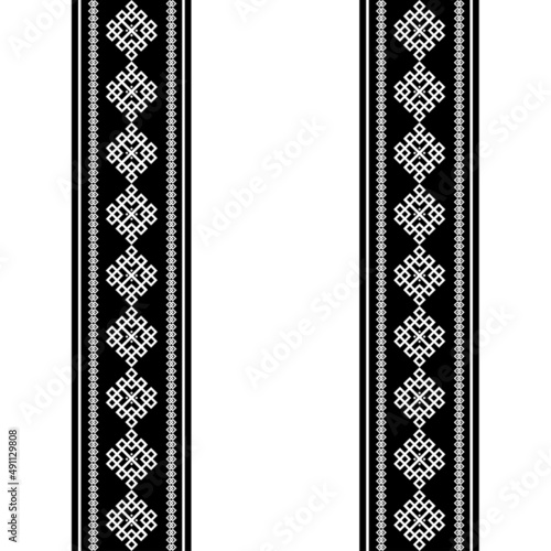 Geometric ethnic oriental seamless pattern traditional Design for background,carpet,wallpaper.clothing,wrapping,Batik fabric,Vector illustration.embroidery style - Sadu, sadou, sadow or sado