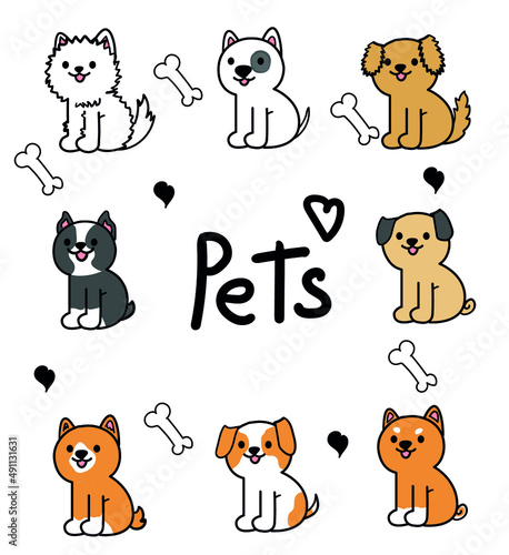 Vector Drawing Set of pets