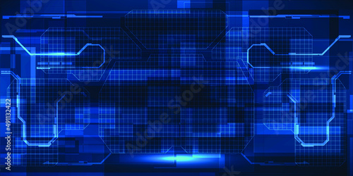 Vector illustrations of abstract blue futuristic digital and technology artwork.Future tech design concepts.