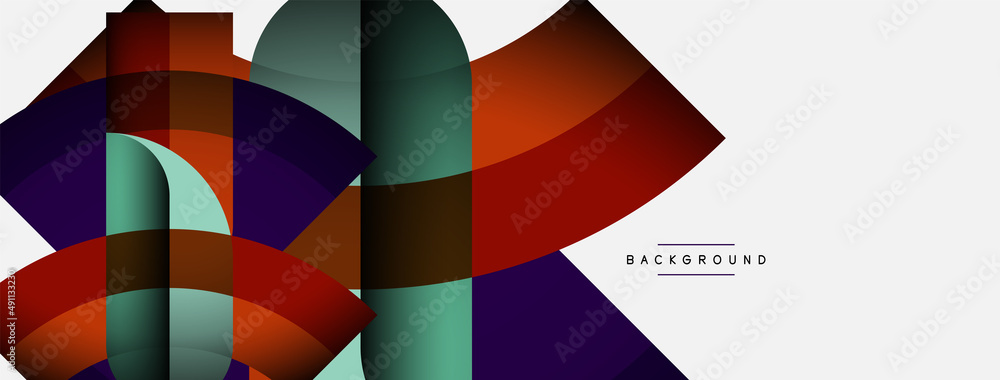 Geometric abstract background. Round shapes, circles, lines composition for wallpaper banner background or landing page Geometric abstract background. Round shapes, circles, lines composition for wallpaper banner background or landing page