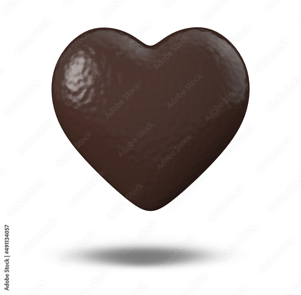 Heart chocolate coffee brown color shape isolated on white background. Close up object with clipping path. Food and valentines day concept. Heart chocolate coffee brown color shape isolated on white background. Close up object with clipping path. Food and valentines day concept.