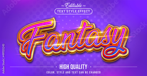 Editable text style effect - Fantasy text style theme.
