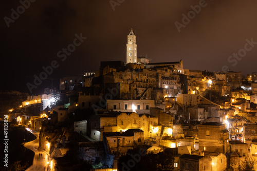 Amazing city of Matera in Italy by night - travel photography