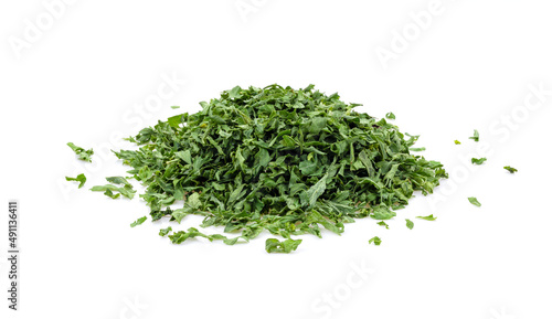 Dried parsley isolated on a white