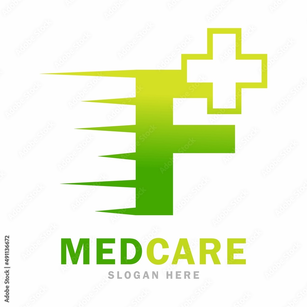 Abstract letter F plus with medical fast vector design logo. this is cross or plus for symbol health logo Abstract letter F plus with medical fast vector design logo. this is cross or plus for symbol health logo