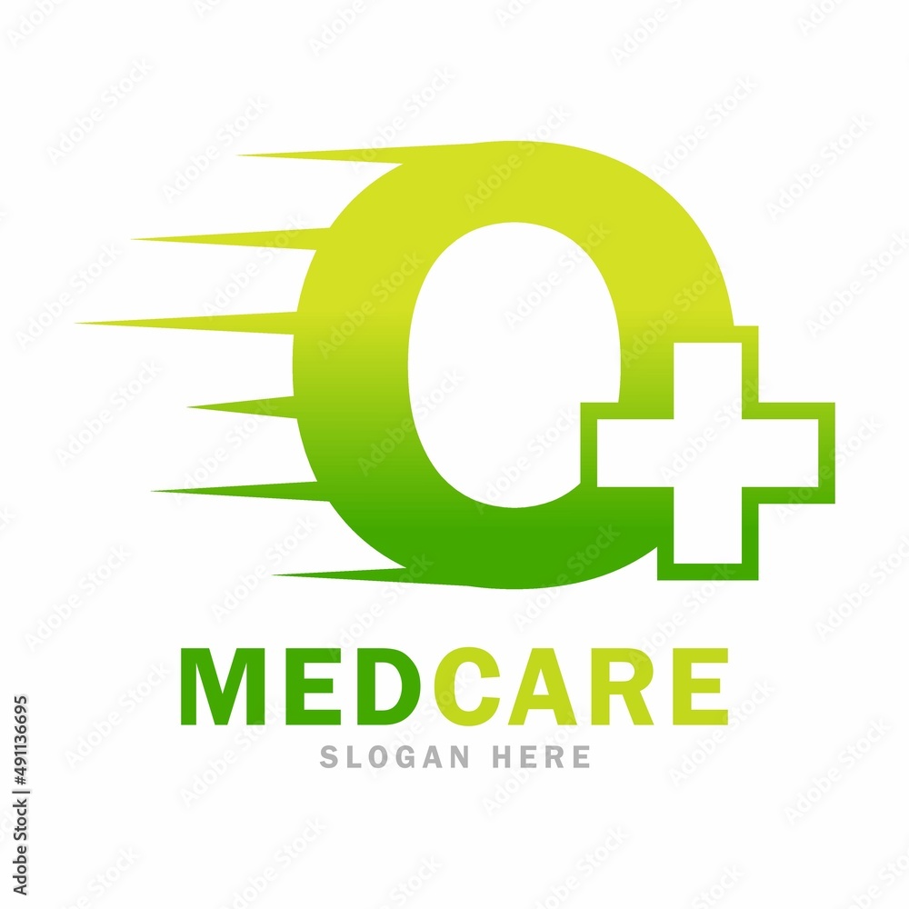 Abstract letter O plus with medical fast vector design logo. this is cross or plus for symbol health logo Abstract letter O plus with medical fast vector design logo. this is cross or plus for symbol health logo