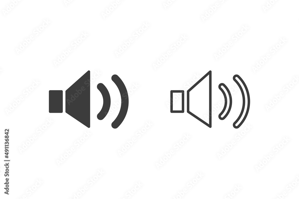 Speaker icon vector illustration glyph style design with 2 style icons black and white. Isolated on white background. Speaker icon vector illustration glyph style design with 2 style icons black and white. Isolated on white background.