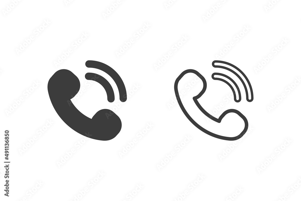 Phone icon vector illustration glyph style design with 2 style icons black and white. Isolated on white background. Phone icon vector illustration glyph style design with 2 style icons black and white. Isolated on white background.