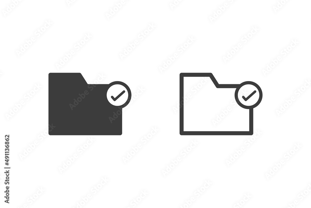 Folder icon vector illustration glyph style design with 2 style icons black and white. Isolated on white background. Folder icon vector illustration glyph style design with 2 style icons black and white. Isolated on white background.