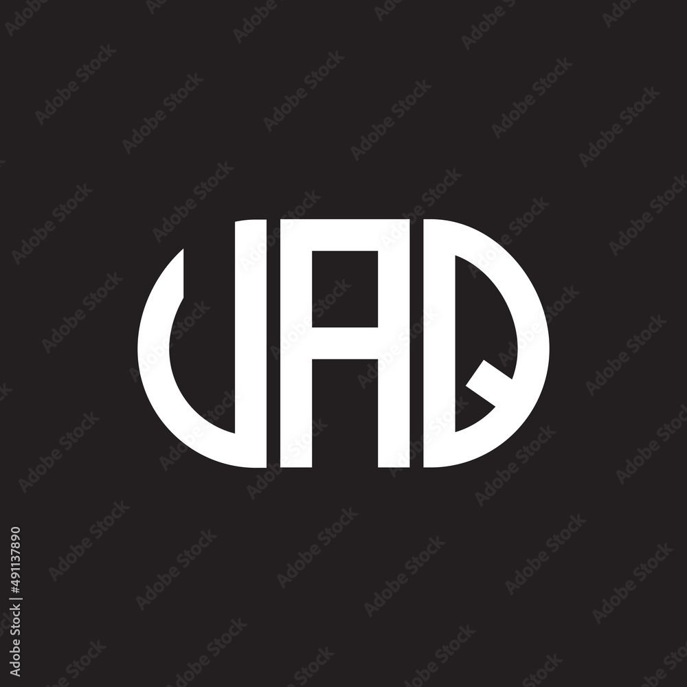UAQ letter logo design on black background. UAQ creative initials letter logo concept. UAQ letter design. UAQ letter logo design on black background. UAQ creative initials letter logo concept. UAQ letter design.