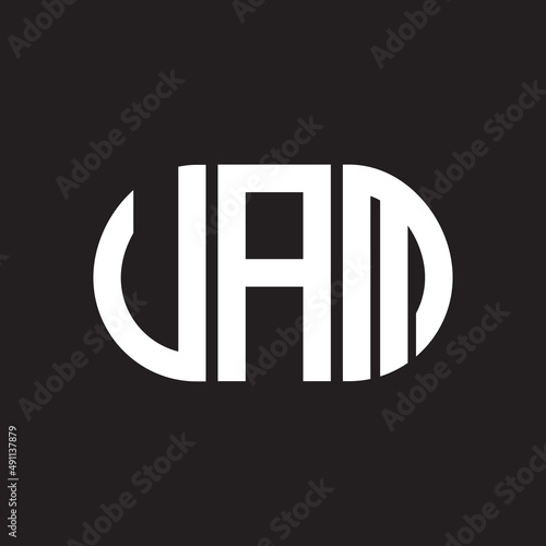 UAM letter logo design on black background. UAM creative initials letter logo concept. UAM letter design.