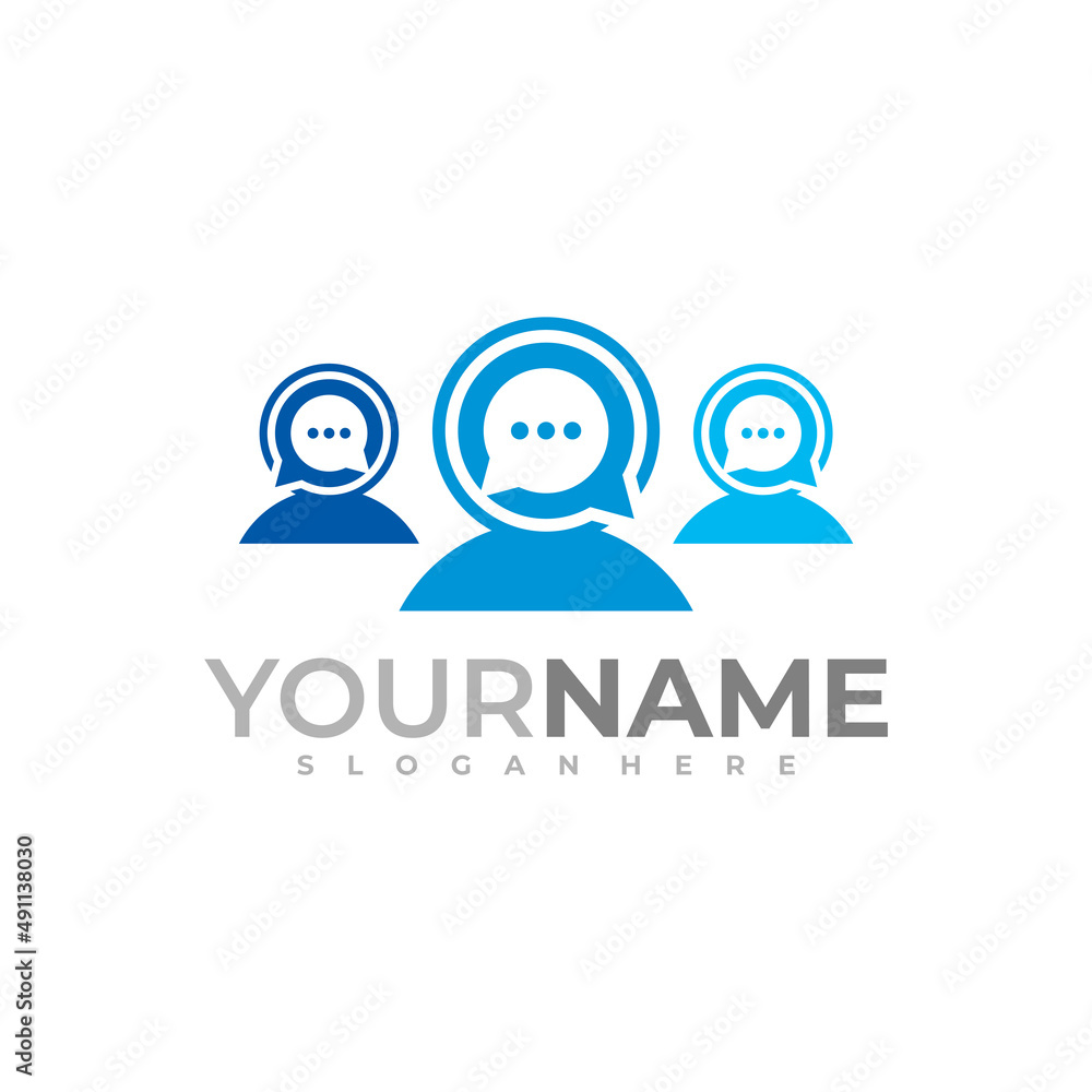 People Talk logo vector template, Creative Consult logo design concepts