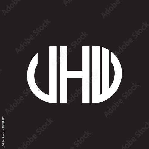 UHW letter logo design on black background. UHW creative initials letter logo concept. UHW letter design.