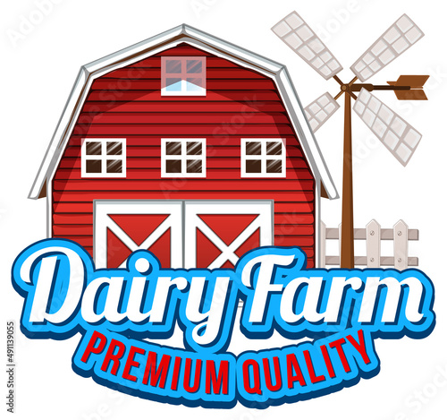 A Barn with a Dairy farm label