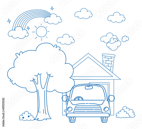 A doodle sketch design on white background