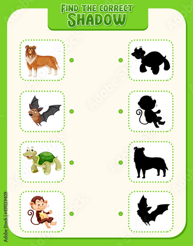 Matching Farm animal shadow worksheet