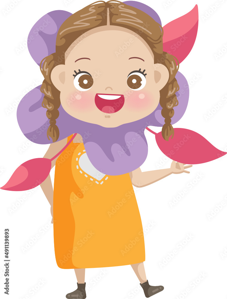 kids fashion summer cute flower on head. kids fashion summer cute flower on head.