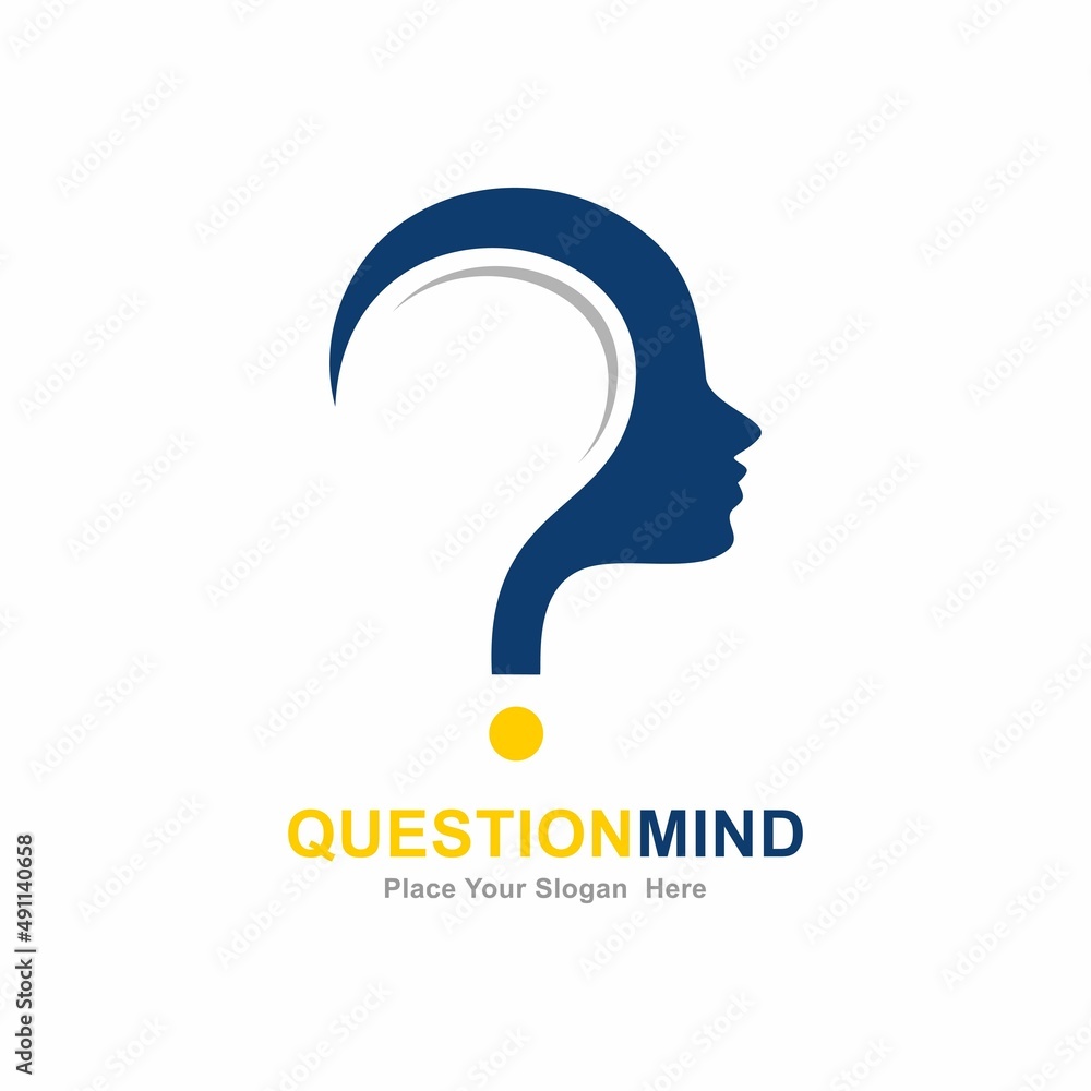 Question mind vector logo template. Suitable for education, health and question symbol Question mind vector logo template. Suitable for education, health and question symbol