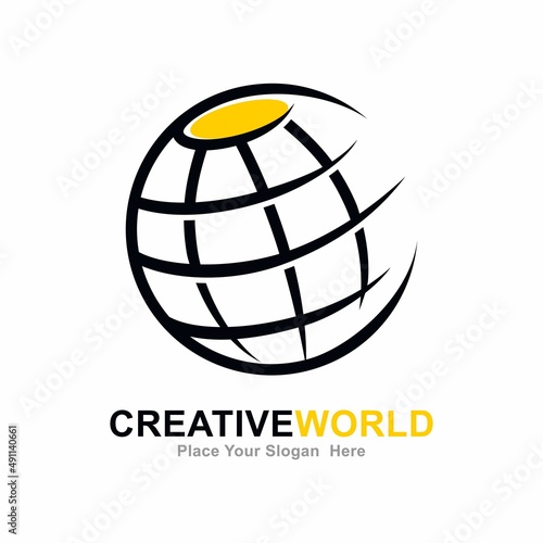 Creative world vecto5r logo template. Suitable for environment world, art design, technology world symbol and media service