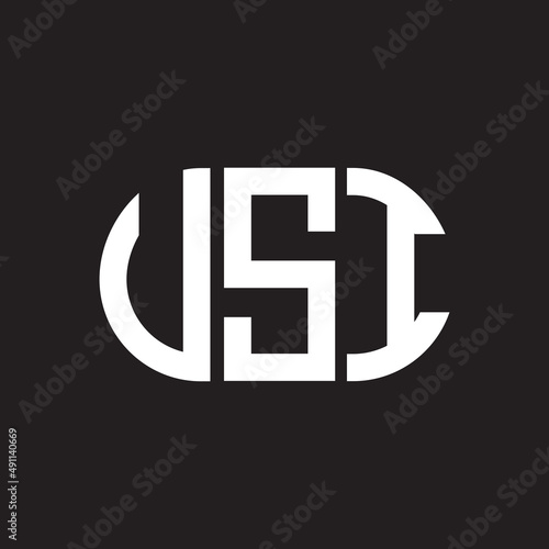 USI letter logo design on black background. USI creative initials letter logo concept. USI letter design.