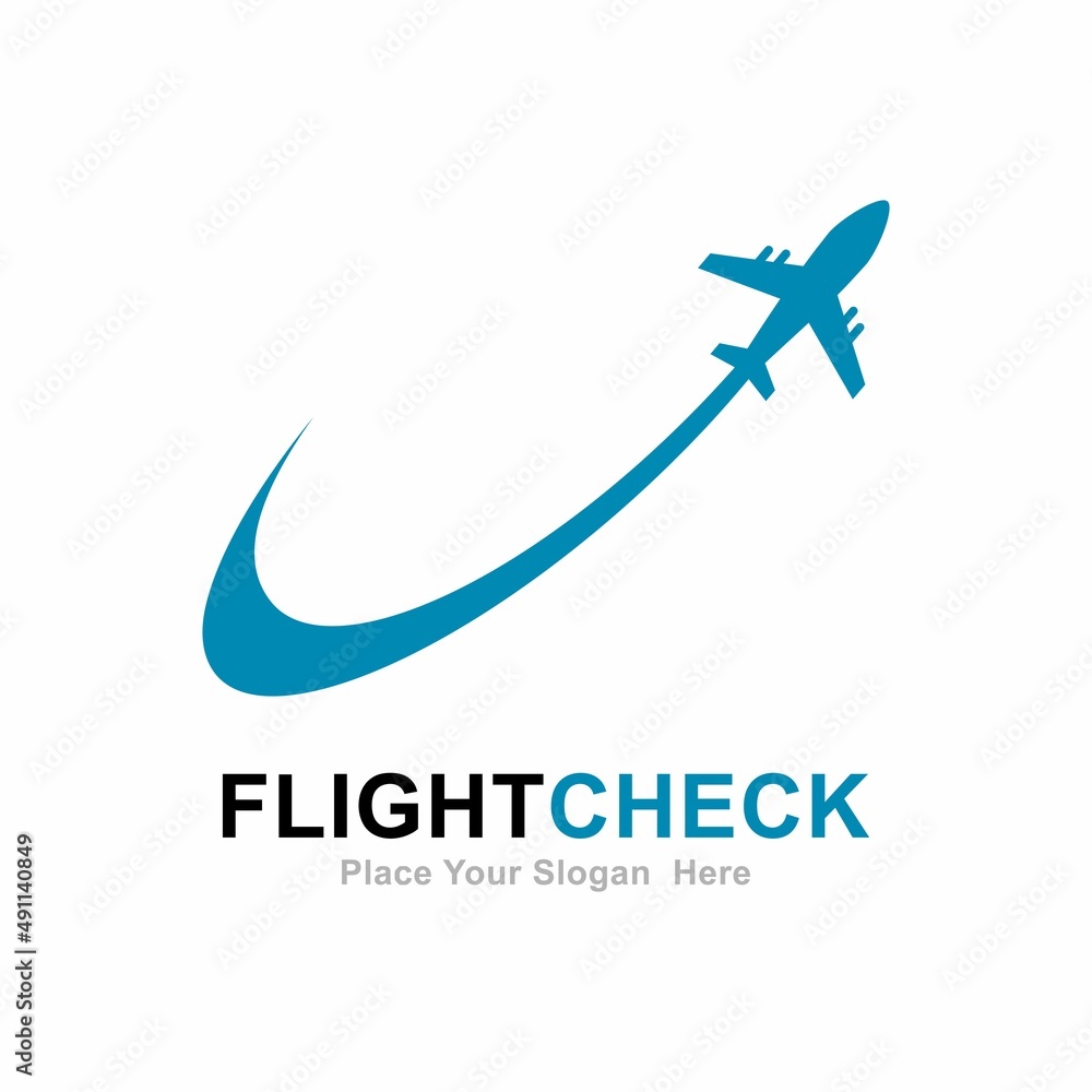 flight check logo vector design. Suitable for business, transportation, and travel