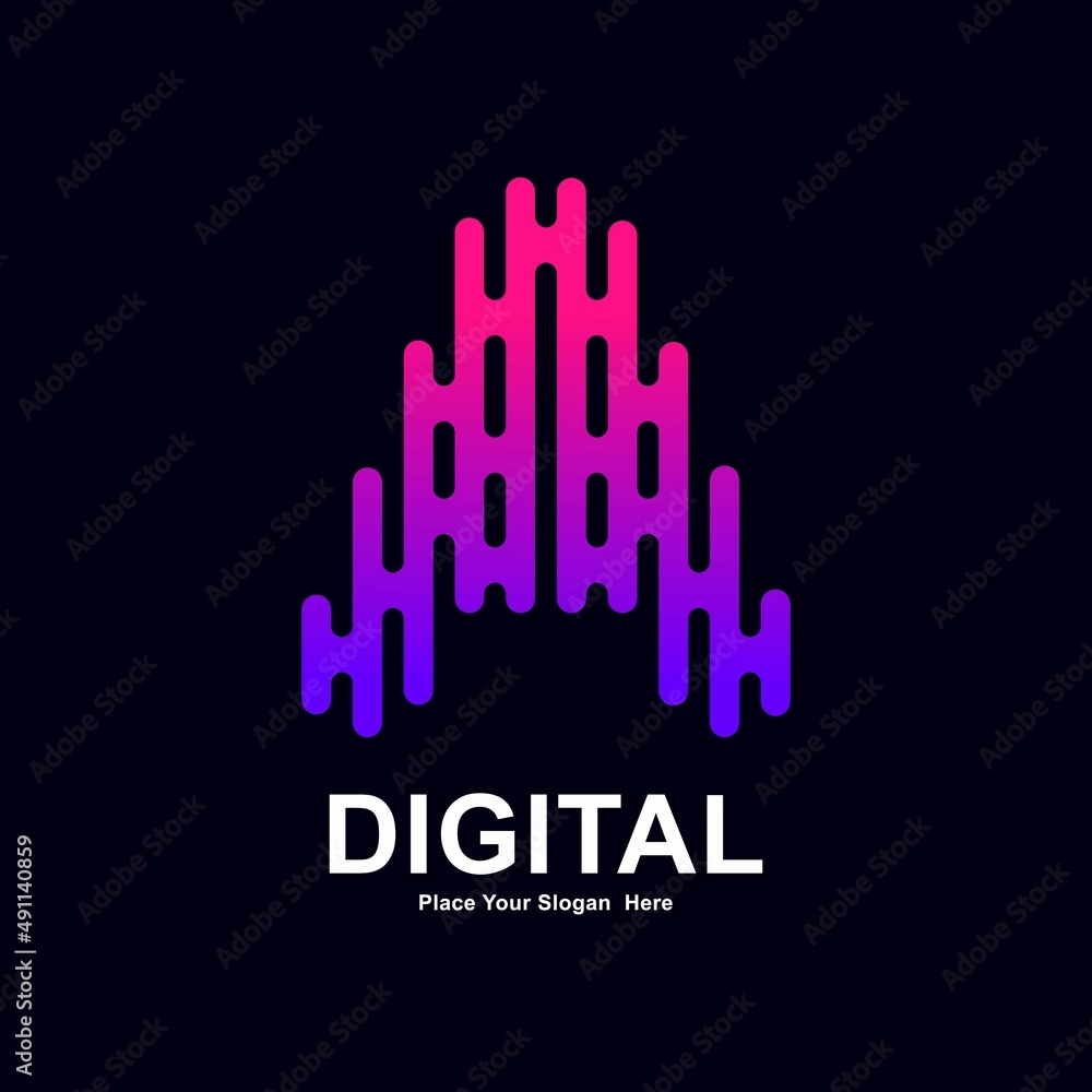 Abstract letter A modern line and digital vector logo design. Suitable for typography technology electronic, geometric technology font and modern futuristic design Abstract letter A modern line and digital vector logo design. Suitable for typography technology electronic, geometric technology font and modern futuristic design